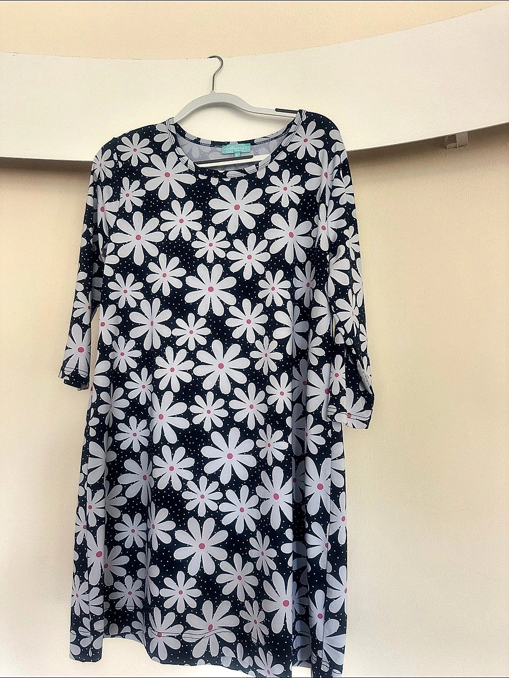 Simply Southern Floral Midi Dress in Blue & White